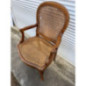 Fauteuil bergère cannage Ancien bois massif vintage bon état
