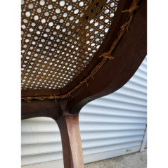 Fauteuil bergère cannage Ancien bois massif vintage bon état