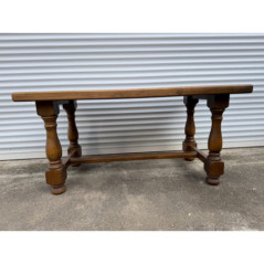 Table basse bois massif plateau carreaux ceramique vintage bon etat