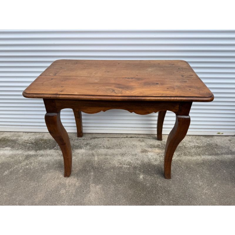 Table console ancienne bois massif pieds galbes style Louis XV bon etat
