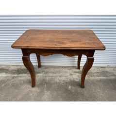 Table console ancienne bois massif pieds galbes style Louis XV bon etat