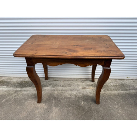Table console ancienne bois massif pieds galbes style Louis XV bon etat