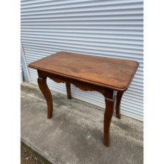Table console ancienne bois massif pieds galbes style Louis XV bon etat
