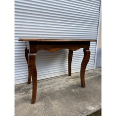Table console ancienne bois massif pieds galbes style Louis XV bon etat