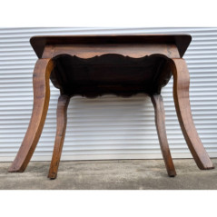 Table console ancienne bois massif pieds galbes style Louis XV bon etat