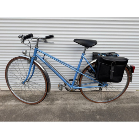Vélo Peugeot 103 vintage bleu avec sacoches - Bon état général