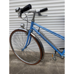 Vélo Peugeot 103 vintage bleu avec sacoches - Bon état général