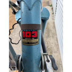 Vélo vintage Peugeot bleu clair avec porte-bagages - Très bon état
