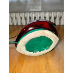 Lampe coquillage Vallauris vintage rouge verte années 70-80 céramique déco rétro