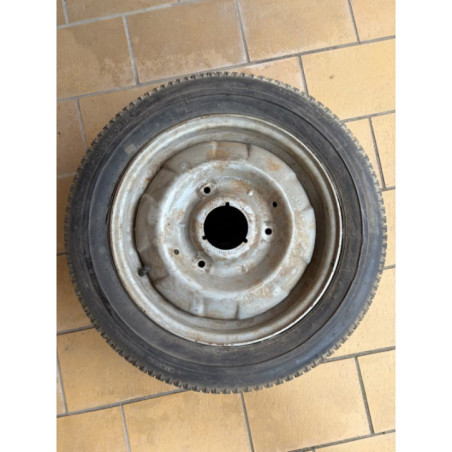 Lot de 2 roues complètes anciennes – Jantes tôle pneus Vintage