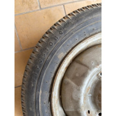 Lot de 2 roues complètes anciennes – Jantes tôle pneus Vintage