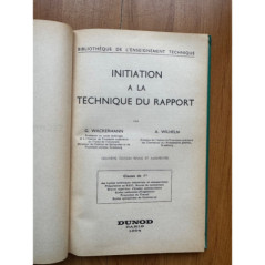 Initiation à la technique du rapport Wackermann Wilhelm livre étudiant bon état